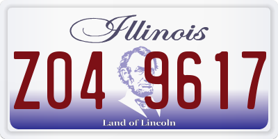 IL license plate Z049617