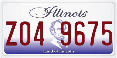 IL license plate Z049675