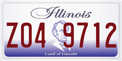 IL license plate Z049712