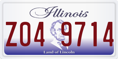 IL license plate Z049714