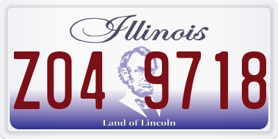 IL license plate Z049718