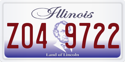 IL license plate Z049722