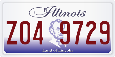 IL license plate Z049729