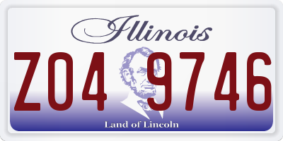 IL license plate Z049746