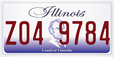 IL license plate Z049784
