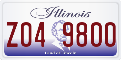 IL license plate Z049800