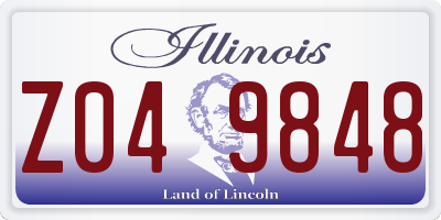 IL license plate Z049848