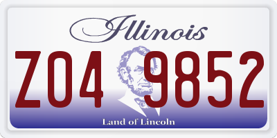IL license plate Z049852