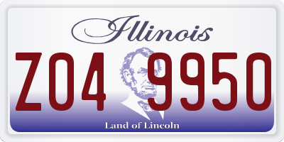 IL license plate Z049950