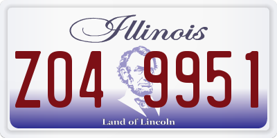 IL license plate Z049951
