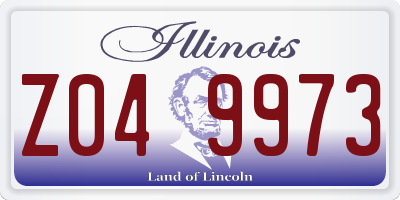 IL license plate Z049973