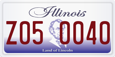 IL license plate Z050040