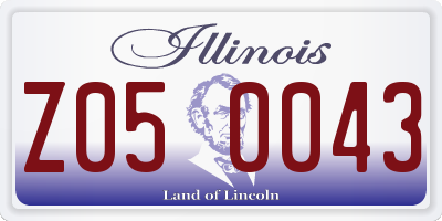IL license plate Z050043
