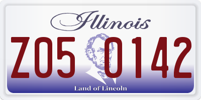 IL license plate Z050142