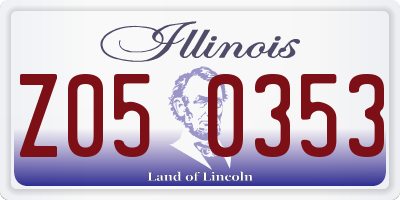 IL license plate Z050353