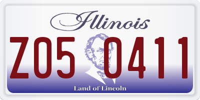 IL license plate Z050411