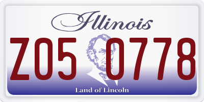 IL license plate Z050778