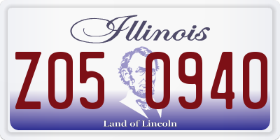 IL license plate Z050940