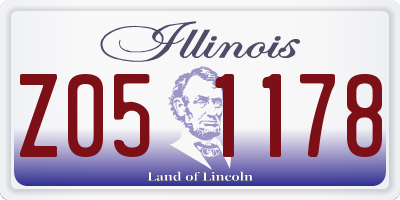 IL license plate Z051178