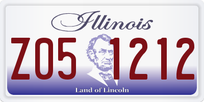 IL license plate Z051212