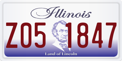 IL license plate Z051847