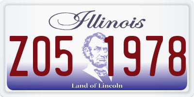 IL license plate Z051978