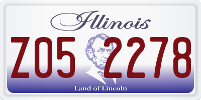 IL license plate Z052278