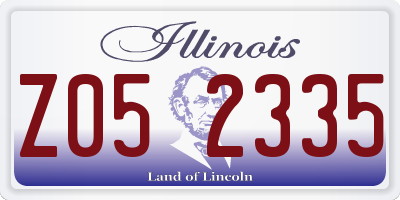 IL license plate Z052335