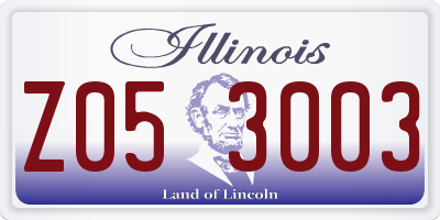 IL license plate Z053003