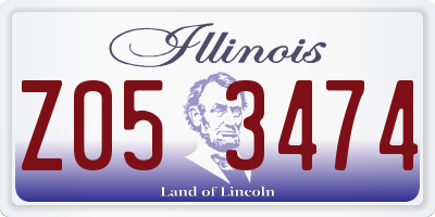 IL license plate Z053474