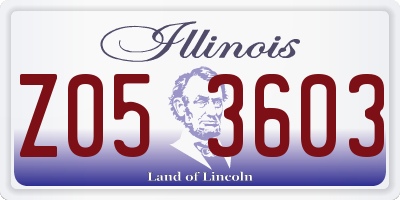 IL license plate Z053603