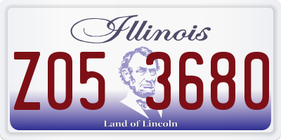 IL license plate Z053680