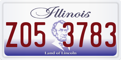 IL license plate Z053783