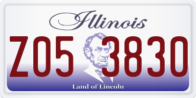 IL license plate Z053830