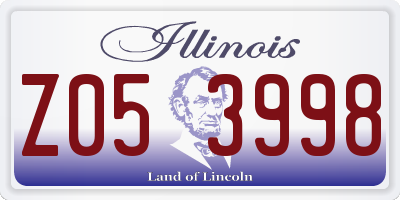 IL license plate Z053998