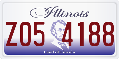 IL license plate Z054188