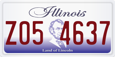IL license plate Z054637