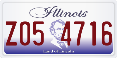 IL license plate Z054716