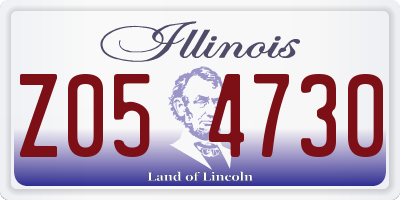 IL license plate Z054730