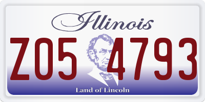 IL license plate Z054793