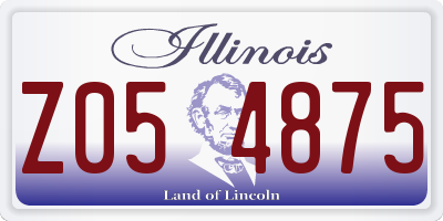IL license plate Z054875