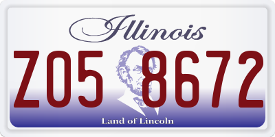 IL license plate Z058672