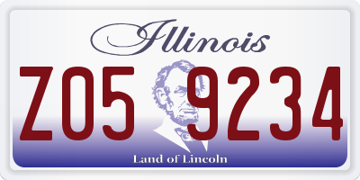 IL license plate Z059234