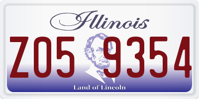IL license plate Z059354