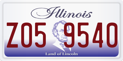 IL license plate Z059540