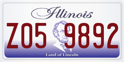 IL license plate Z059892