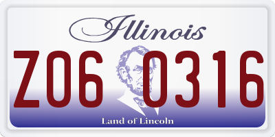 IL license plate Z060316
