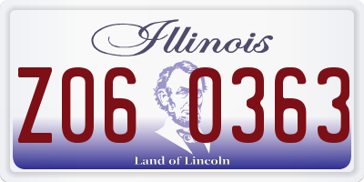 IL license plate Z060363