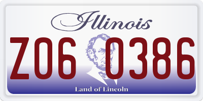 IL license plate Z060386