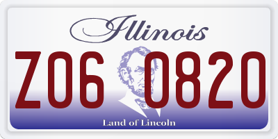 IL license plate Z060820